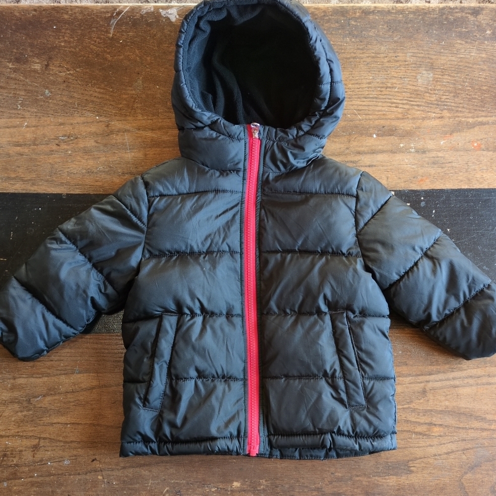 Toddler Bpys Sz 2T Puffer Coat Wonder Nation Black Red